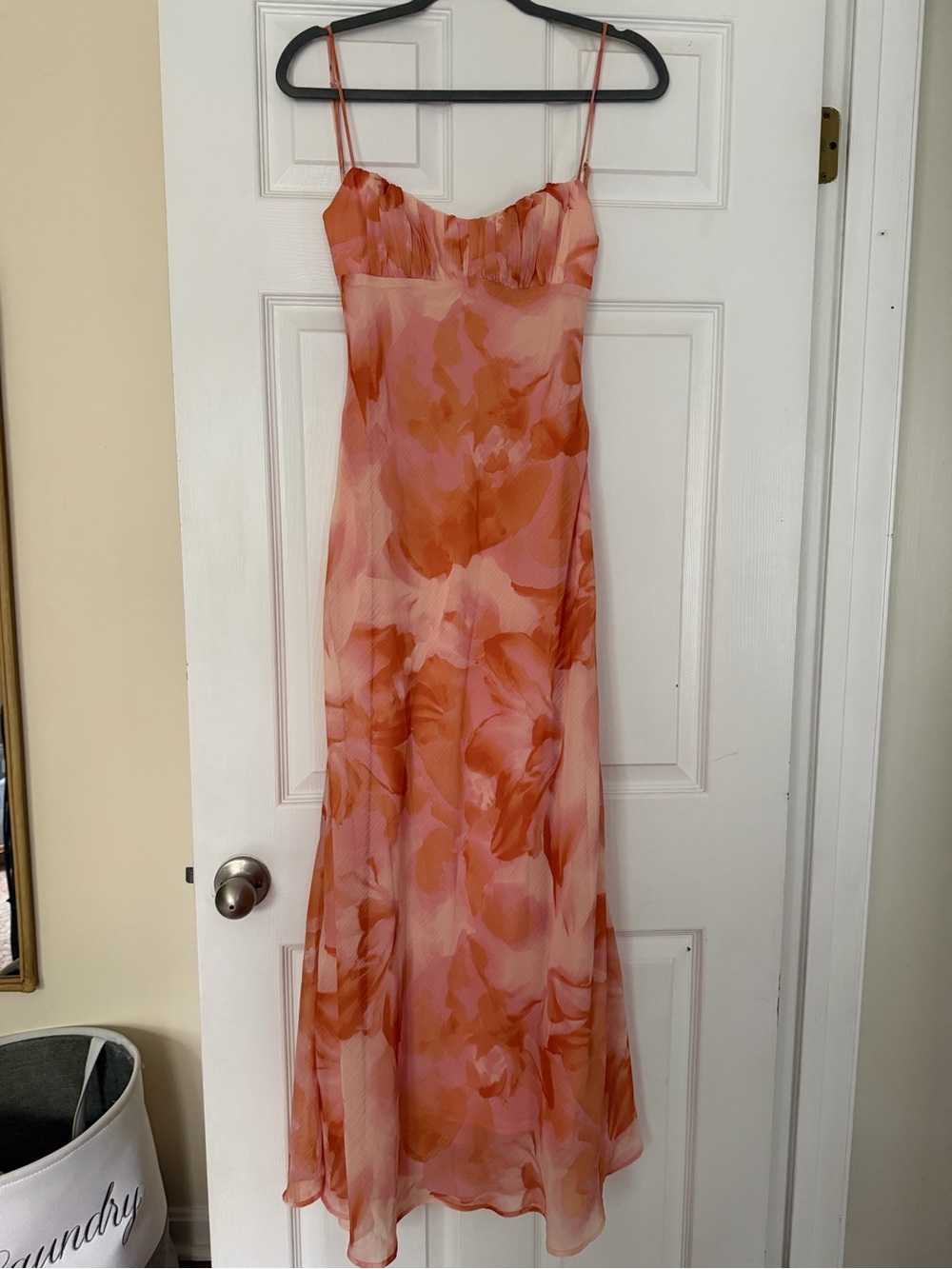 Selfie Leslie Pink & Orange Floral Maxi Slip Dress